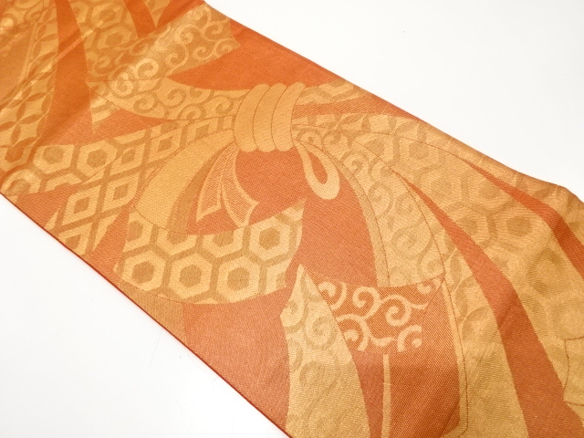 JAPANESE KIMONO / ANTIQUE FUKURO OBI / SILK / WOVEN NOSHI & CLASSICAL PATTERN
